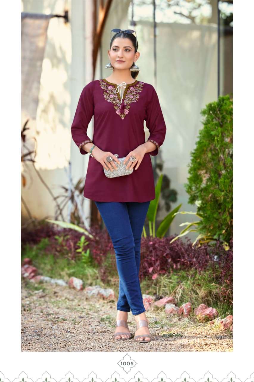TIPS AND TOPS TWINKLE RAYON FANCY SUMMER WEAR LADIES TOP