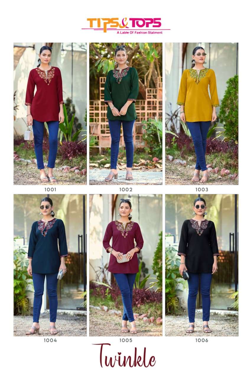 TIPS AND TOPS TWINKLE RAYON FANCY SUMMER WEAR LADIES TOP