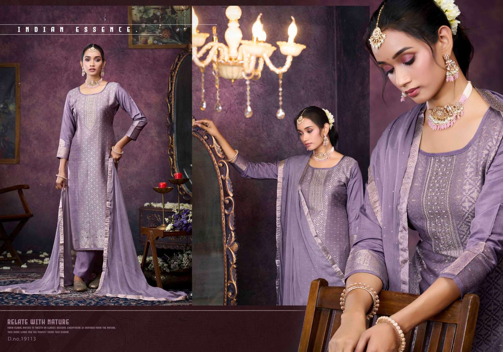TRIPLE AAA KOYAL VOL 8 MUSLIN JACQUARD SWAROVSKI WORK SUIT	