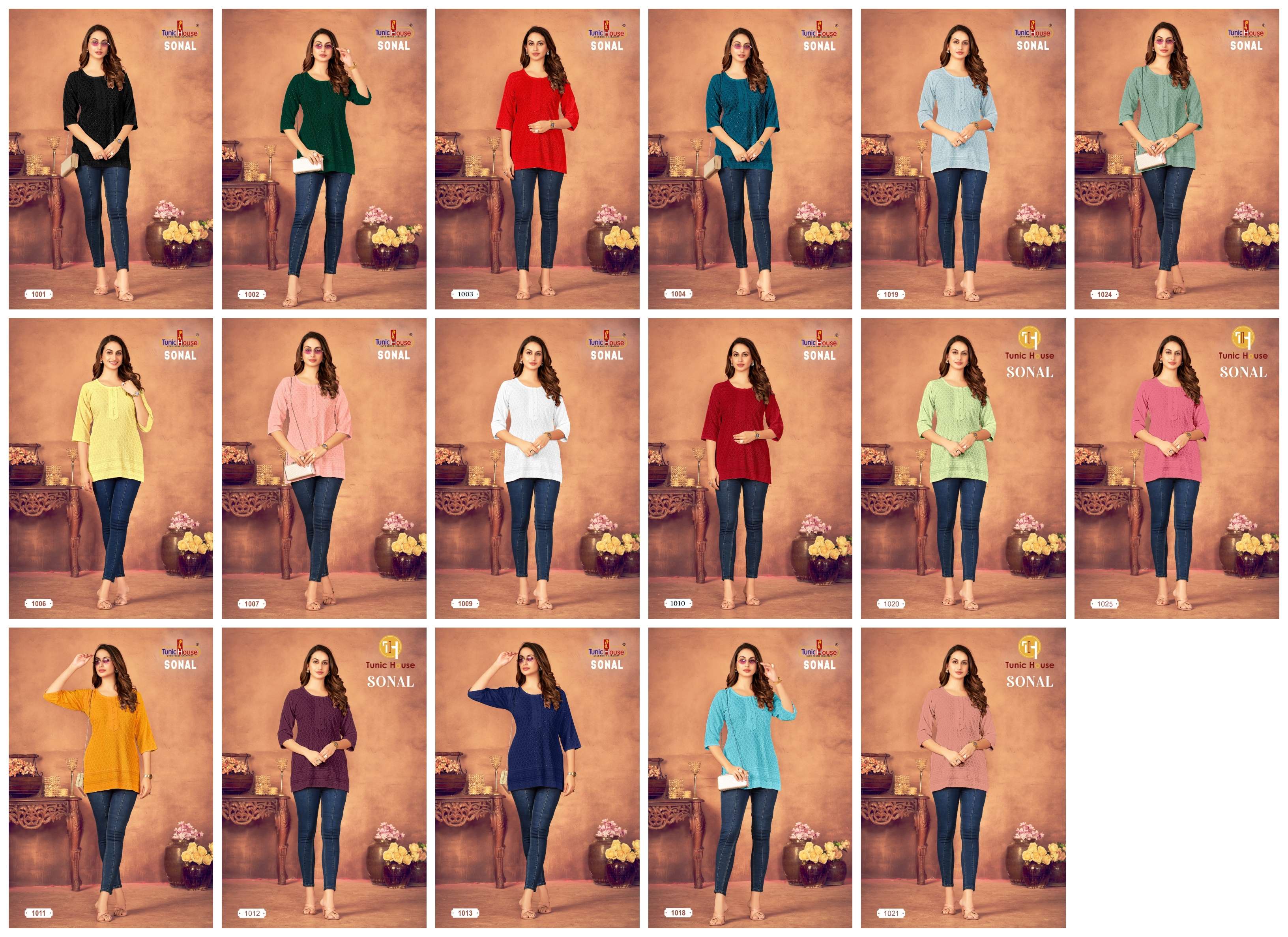 TUNIC HOUSE SONAL RAYON FANCY LUCKNOWI WORKS LADIES TOP