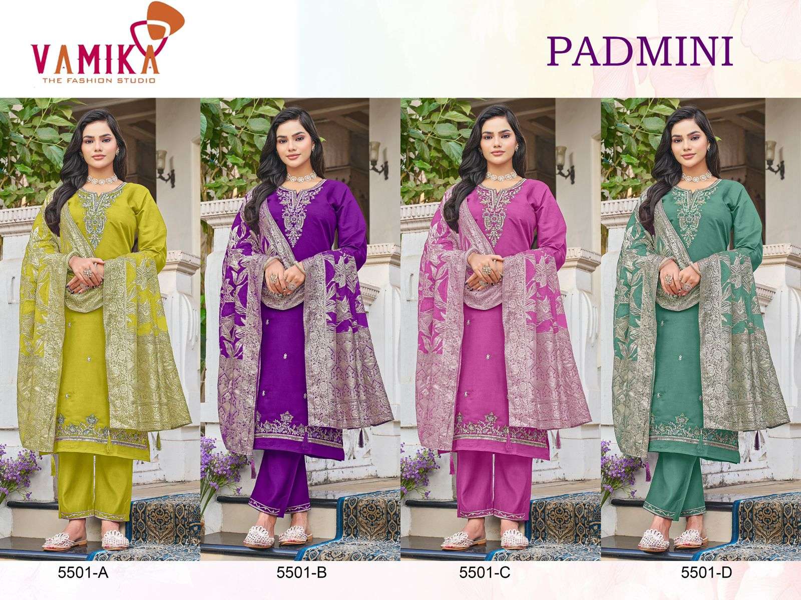 VAMIKA PADMINI VISCOSE SILK HAND WORK DESIGNER READY MADE LADIES SUIT