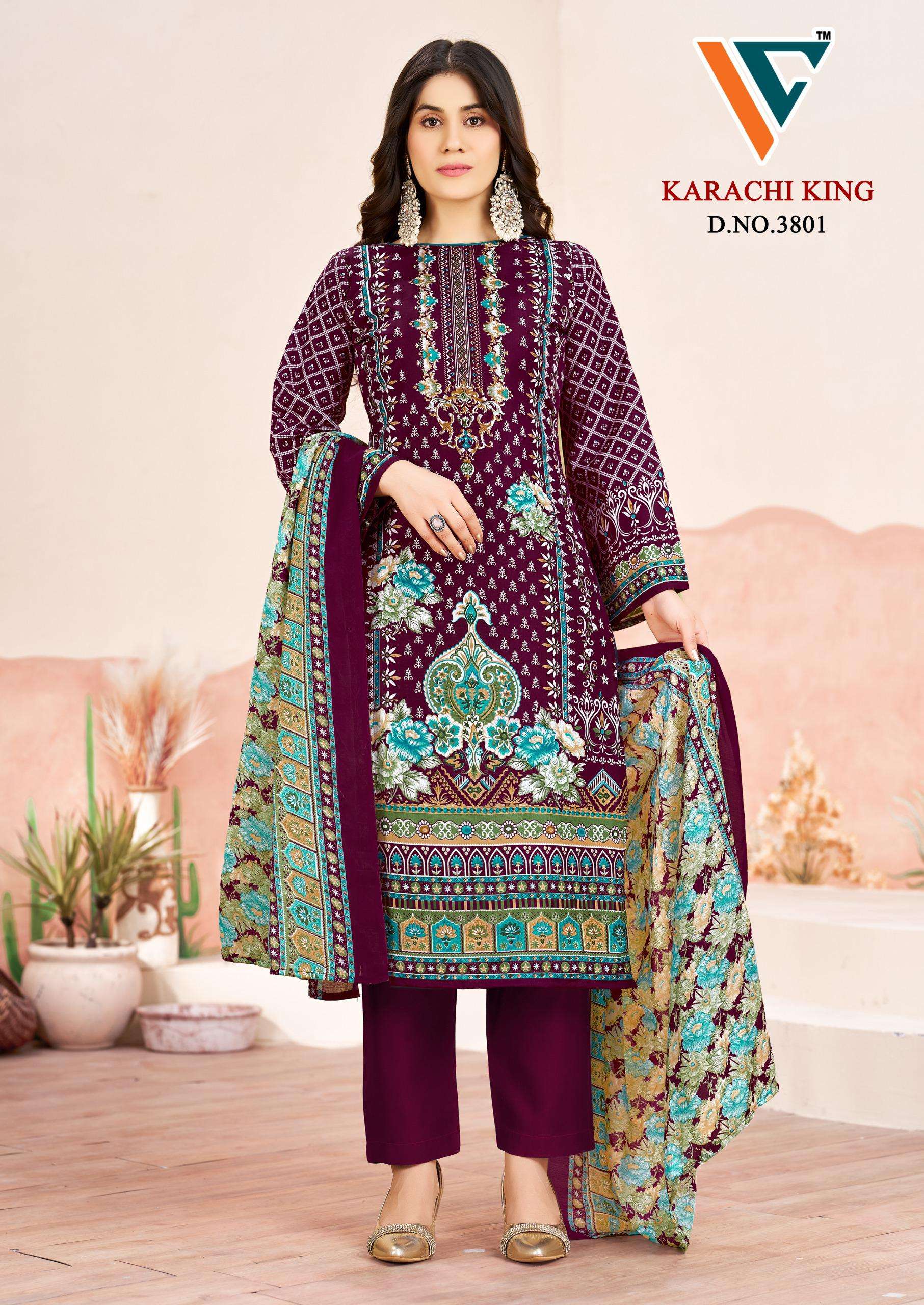 VANDANA CREATION KARACHI KING VOL 38 COTTON DIGITAL PRINT SALWAR SUIT
