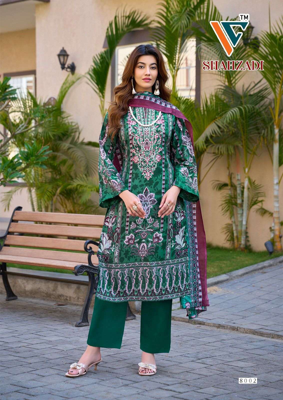 VANDANA CREATION SHAHZADI‎‎ VOL 8 COTTON DIGITAL PRINT WITH FANCY WORK SUIT