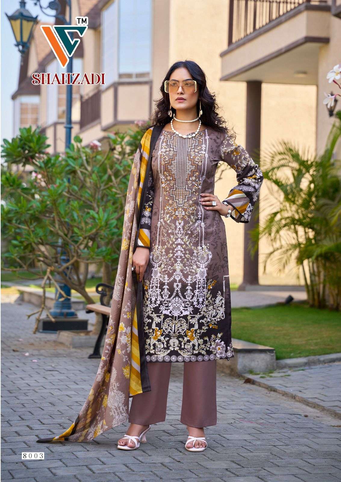 VANDANA CREATION SHAHZADI‎‎ VOL 8 COTTON DIGITAL PRINT WITH FANCY WORK SUIT