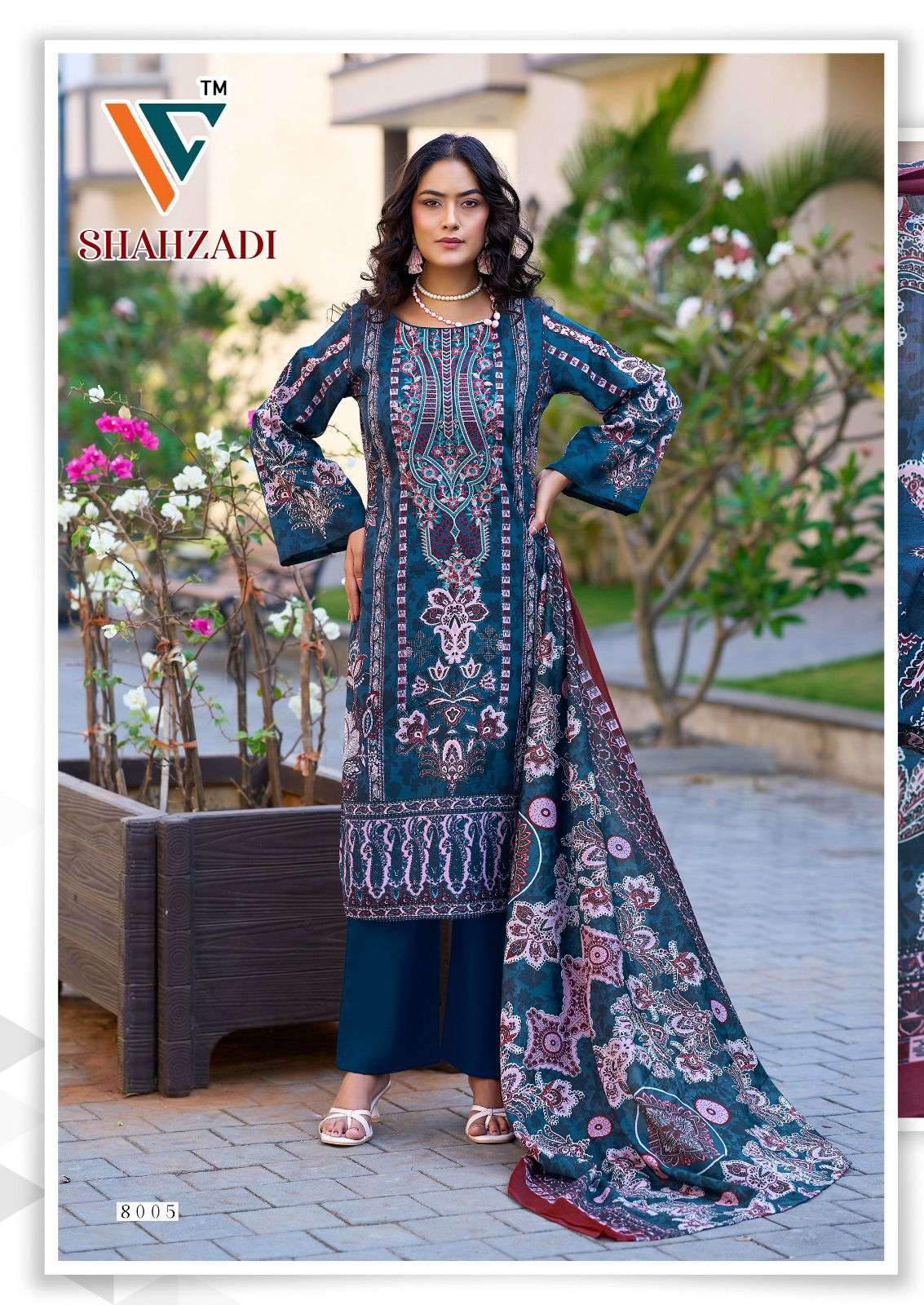 VANDANA CREATION SHAHZADI‎‎ VOL 8 COTTON DIGITAL PRINT WITH FANCY WORK SUIT