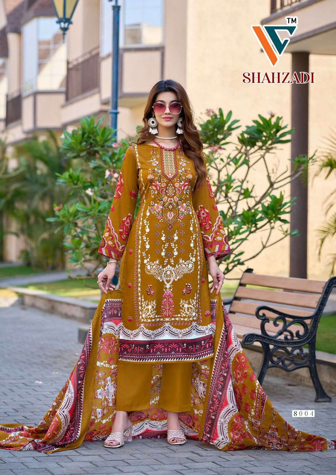 VANDANA CREATION SHAHZADI‎‎ VOL 8 COTTON DIGITAL PRINT WITH FANCY WORK SUIT