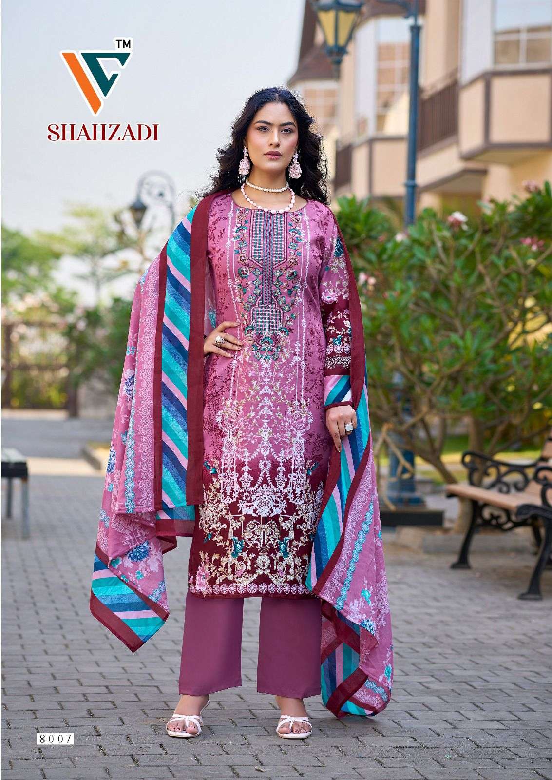 VANDANA CREATION SHAHZADI‎‎ VOL 8 COTTON DIGITAL PRINT WITH FANCY WORK SUIT