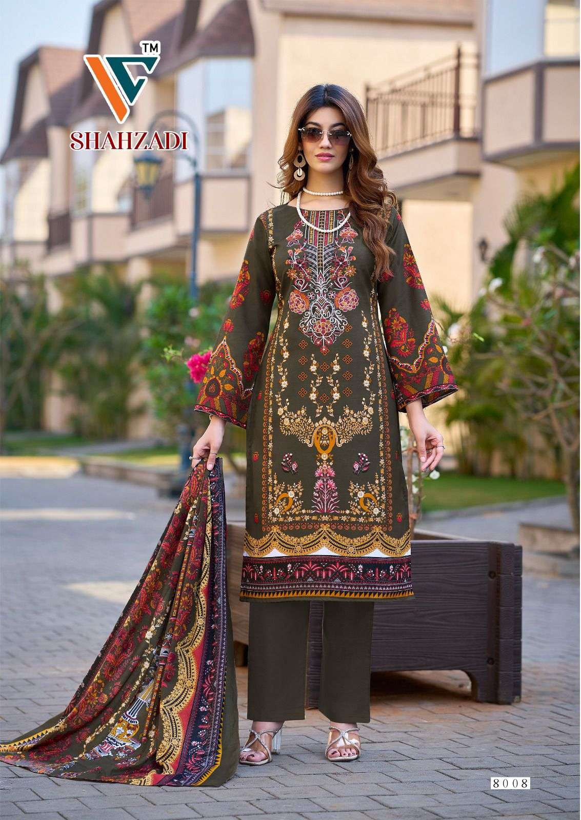 VANDANA CREATION SHAHZADI‎‎ VOL 8 COTTON DIGITAL PRINT WITH FANCY WORK SUIT