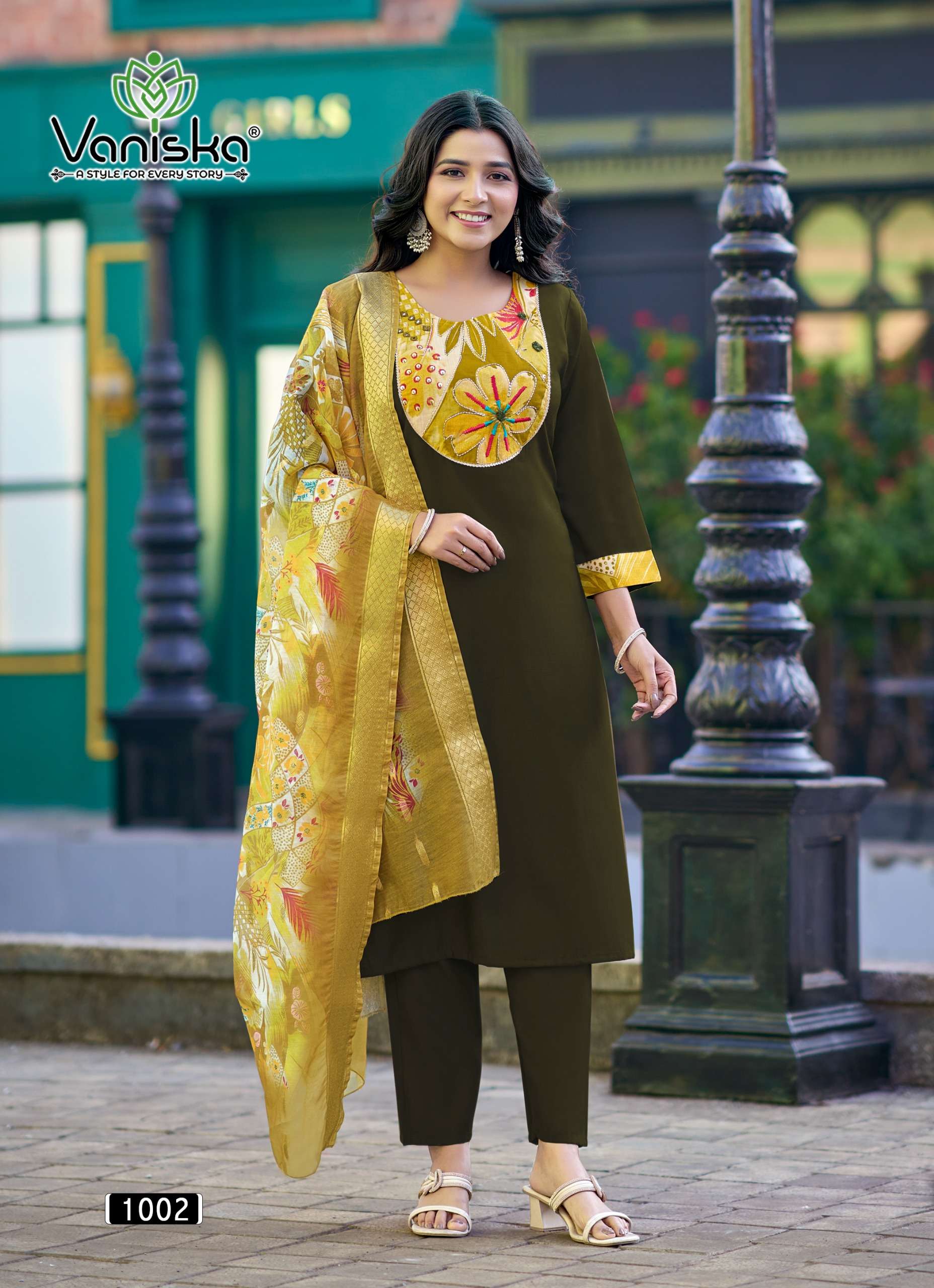 VANISKA FASHION KASTURI VOL 1 SILK FANCY STRAIGHT KURTI WITH PANT AND DUPPATTA SET 