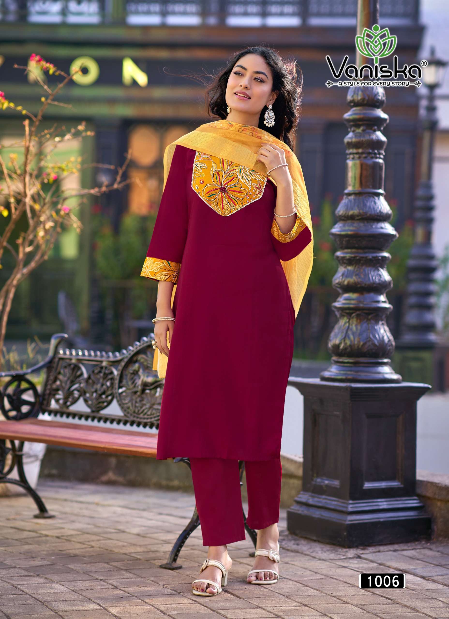 VANISKA FASHION KASTURI VOL 1 SILK FANCY STRAIGHT KURTI WITH PANT AND DUPPATTA SET 