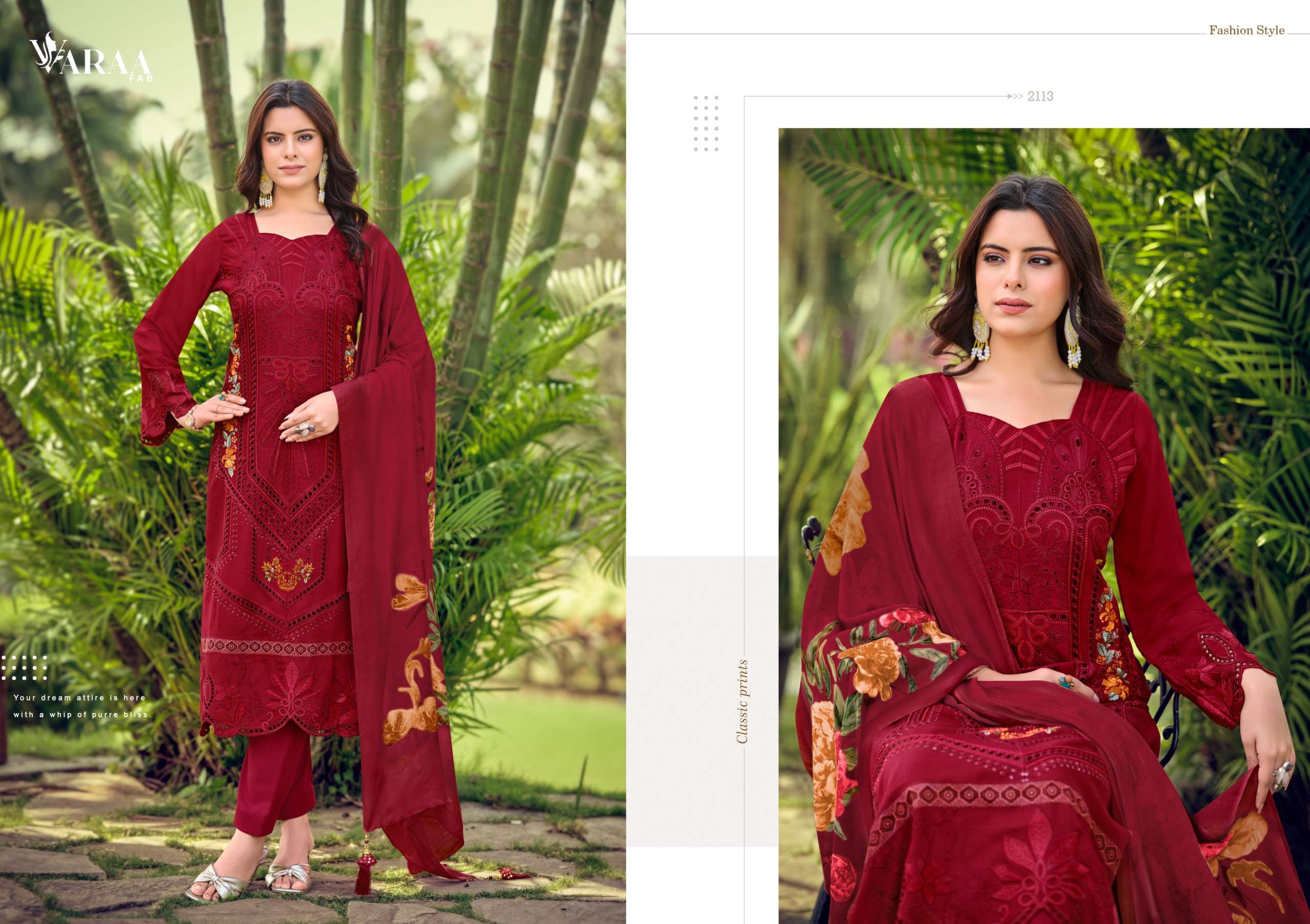 VARAA FAB FLORENCE MUSLIN WITH HEAVY EMBROIDERY DESIGNER WORK SUIT