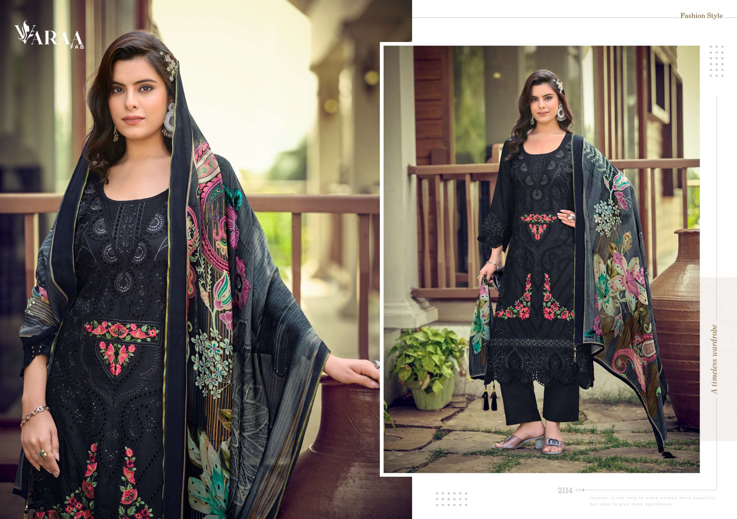 VARAA FAB FLORENCE MUSLIN WITH HEAVY EMBROIDERY DESIGNER WORK SUIT