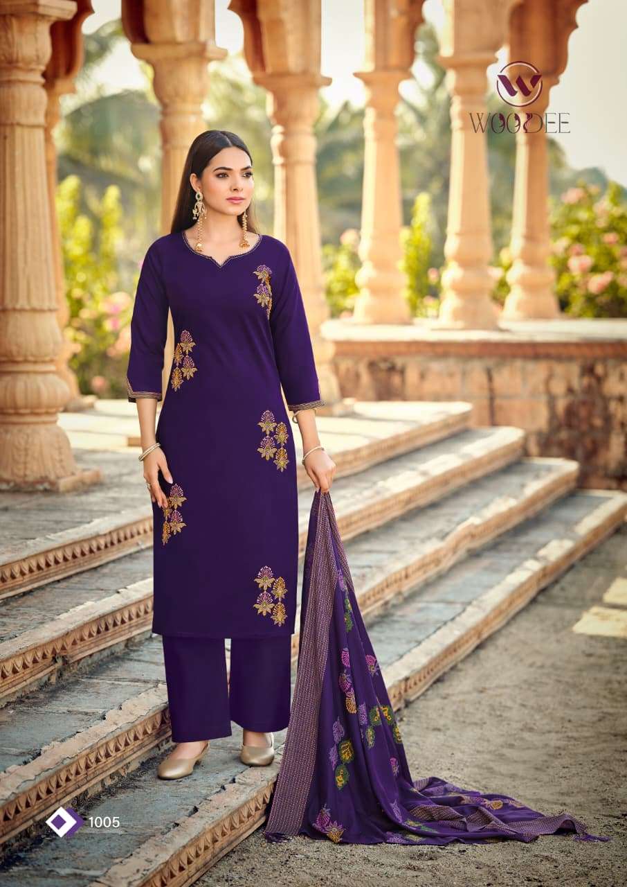 WOODEE MAHEK COTTON FANCY WORK LADIES 3PCS SET COLLECTION 