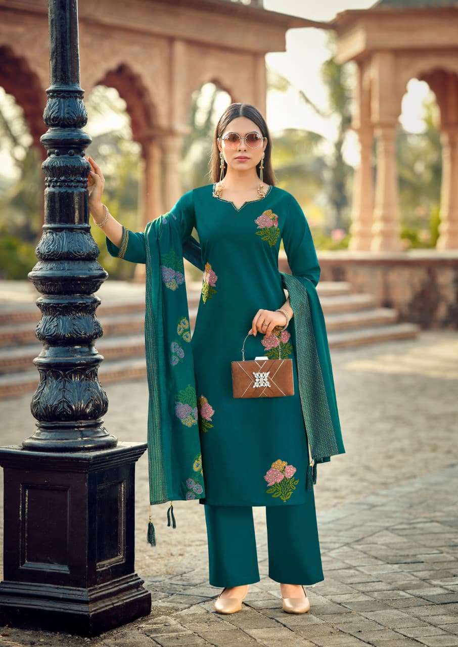 WOODEE MAHEK COTTON FANCY WORK LADIES 3PCS SET COLLECTION 