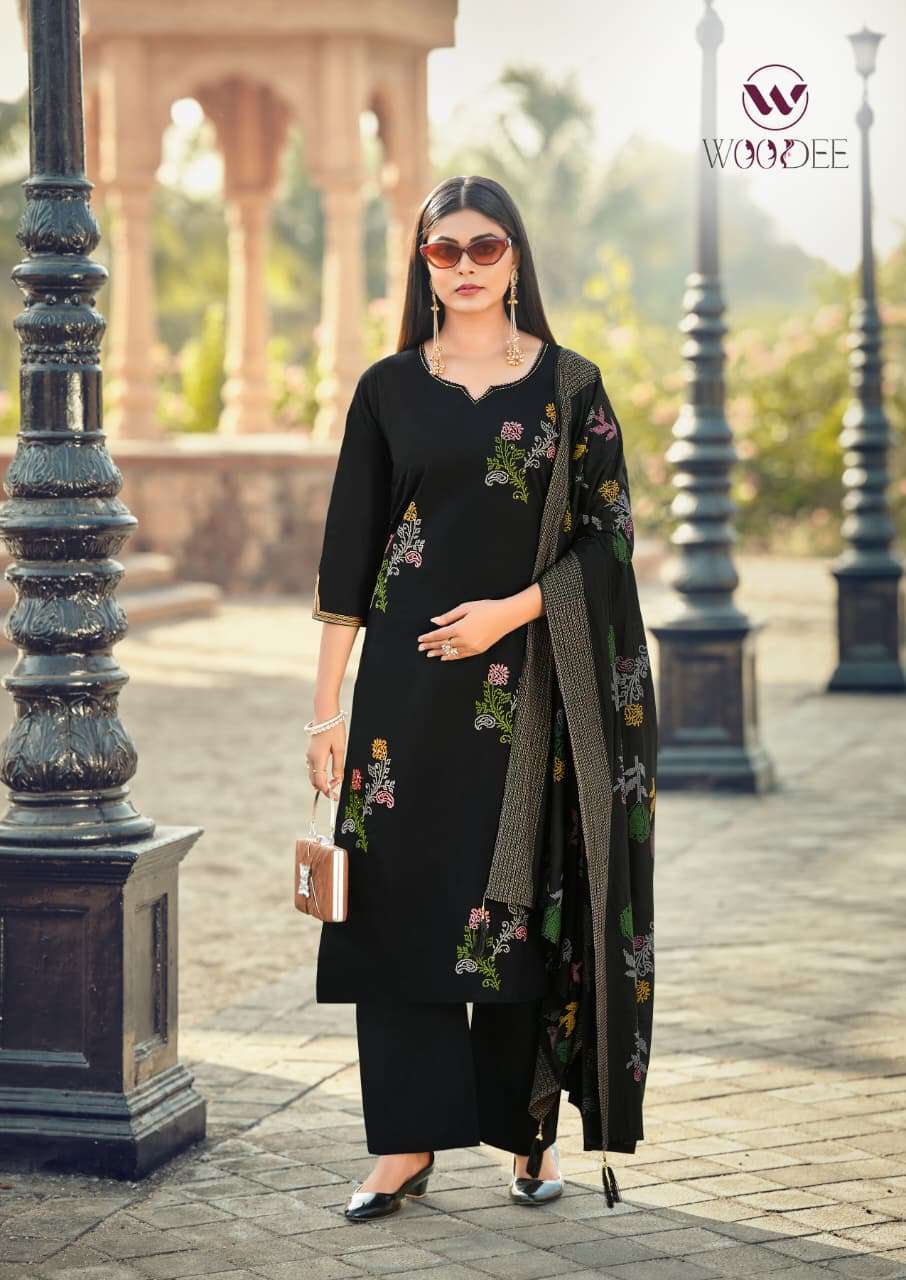 WOODEE MAHEK COTTON FANCY WORK LADIES 3PCS SET COLLECTION 