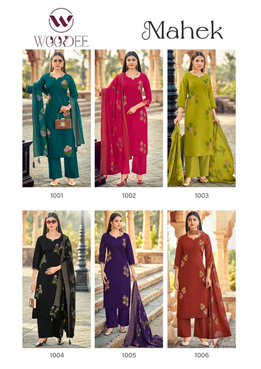WOODEE MAHEK COTTON FANCY WORK LADIES 3PCS SET COLLECTION 