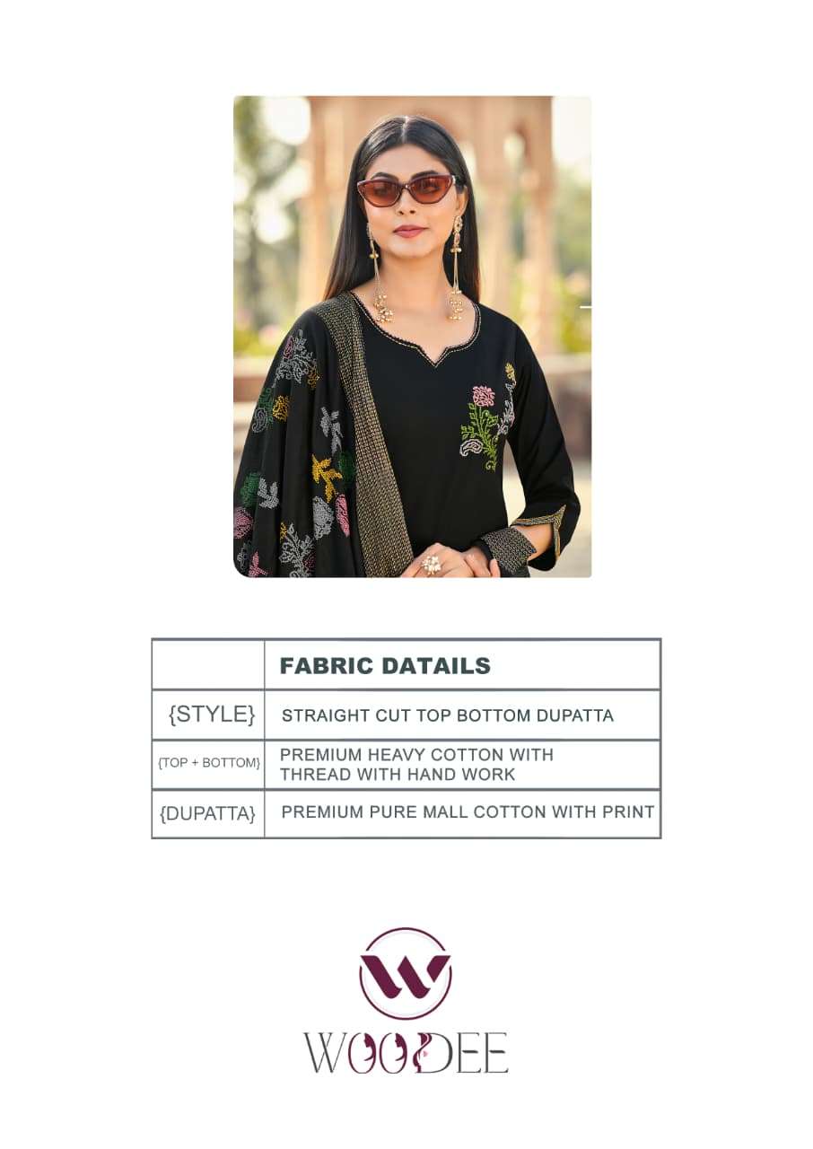 WOODEE MAHEK COTTON FANCY WORK LADIES 3PCS SET COLLECTION 