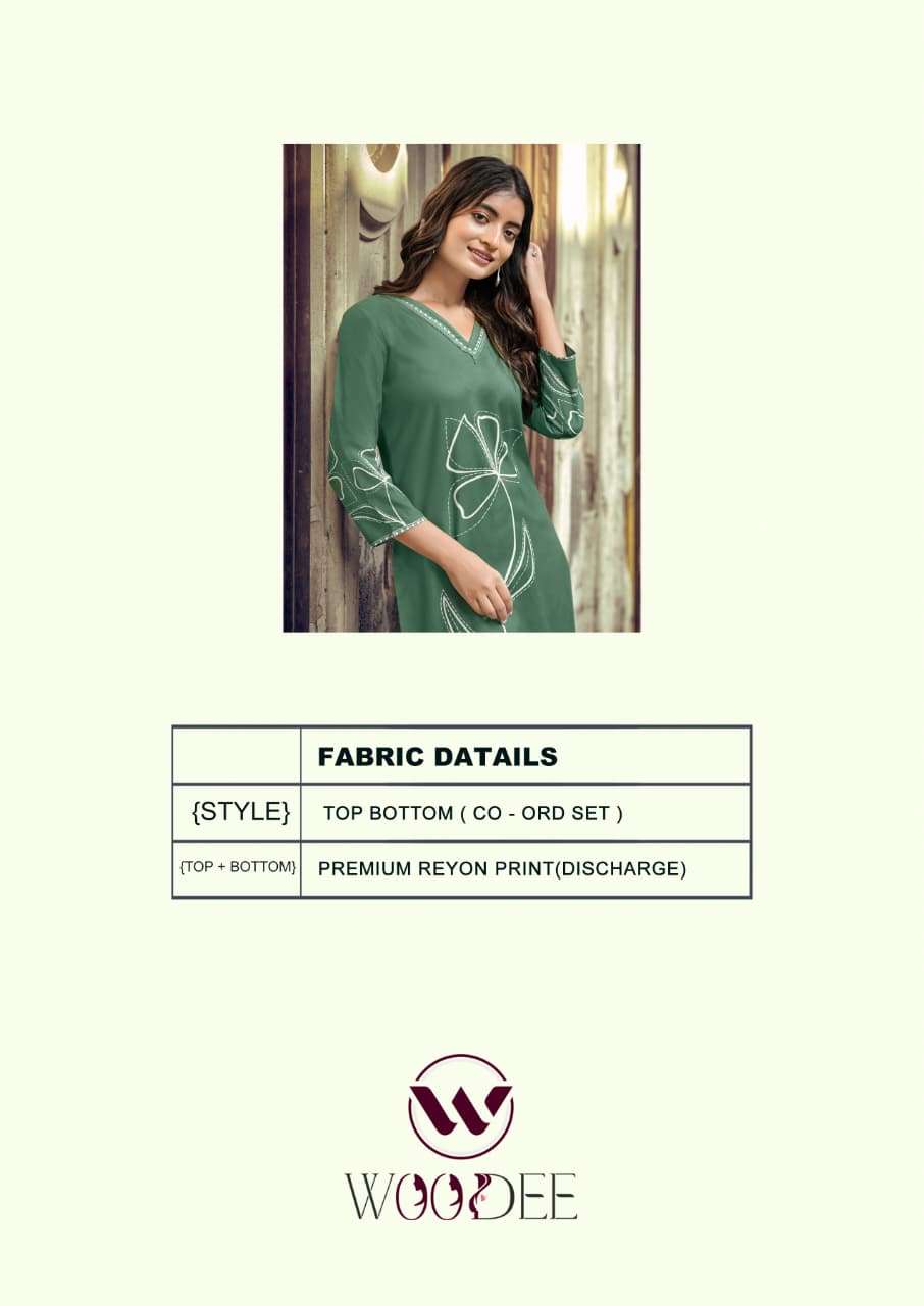 WOODEE NATASHA RAYON FANCY WORKS LADIES SALWAR KURTI WITH BOTTOM PAIR 