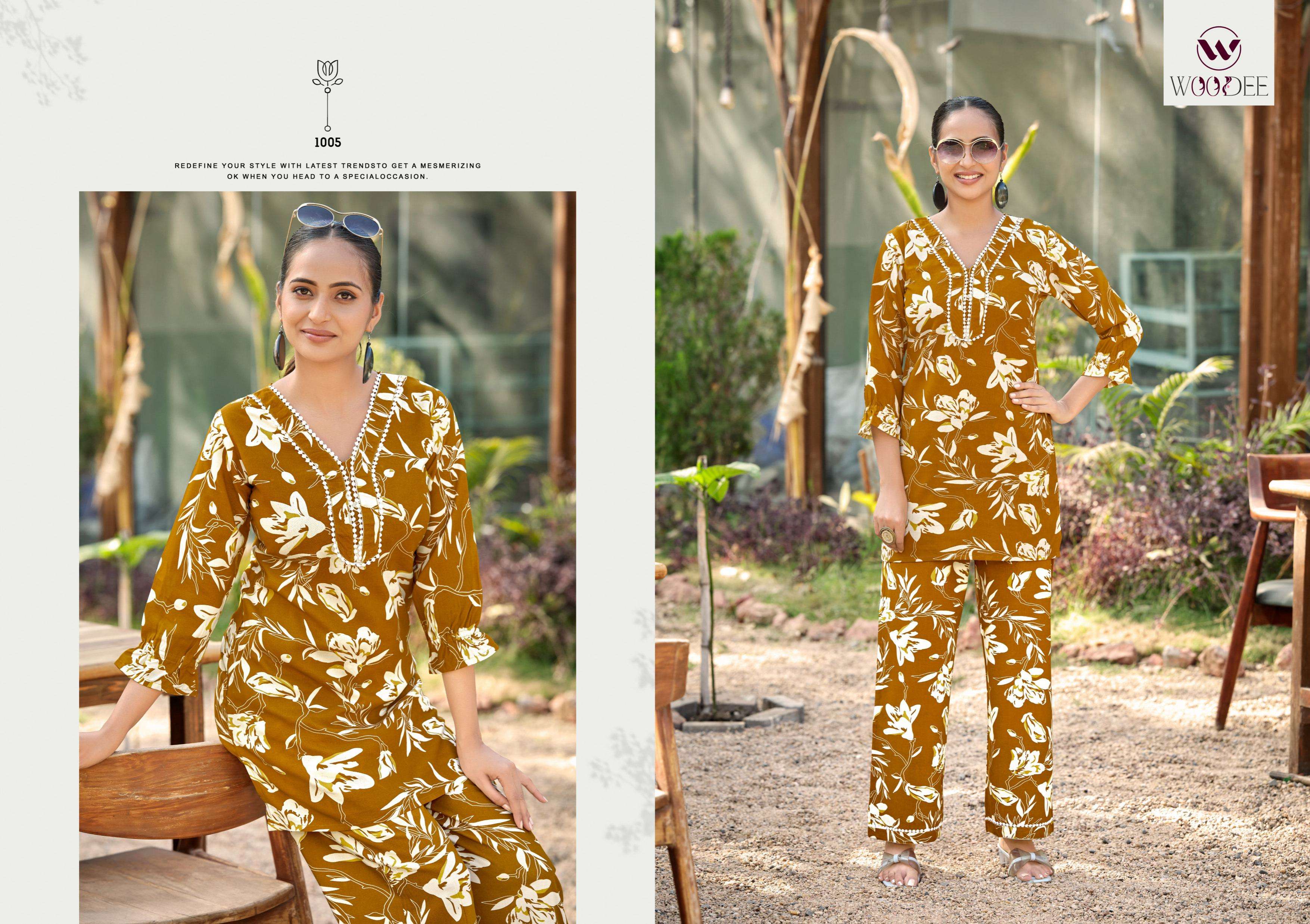 WOODEE PIHU RAYON PRINT FANCY SUMMER WEAR LADIES CO-ORD SET