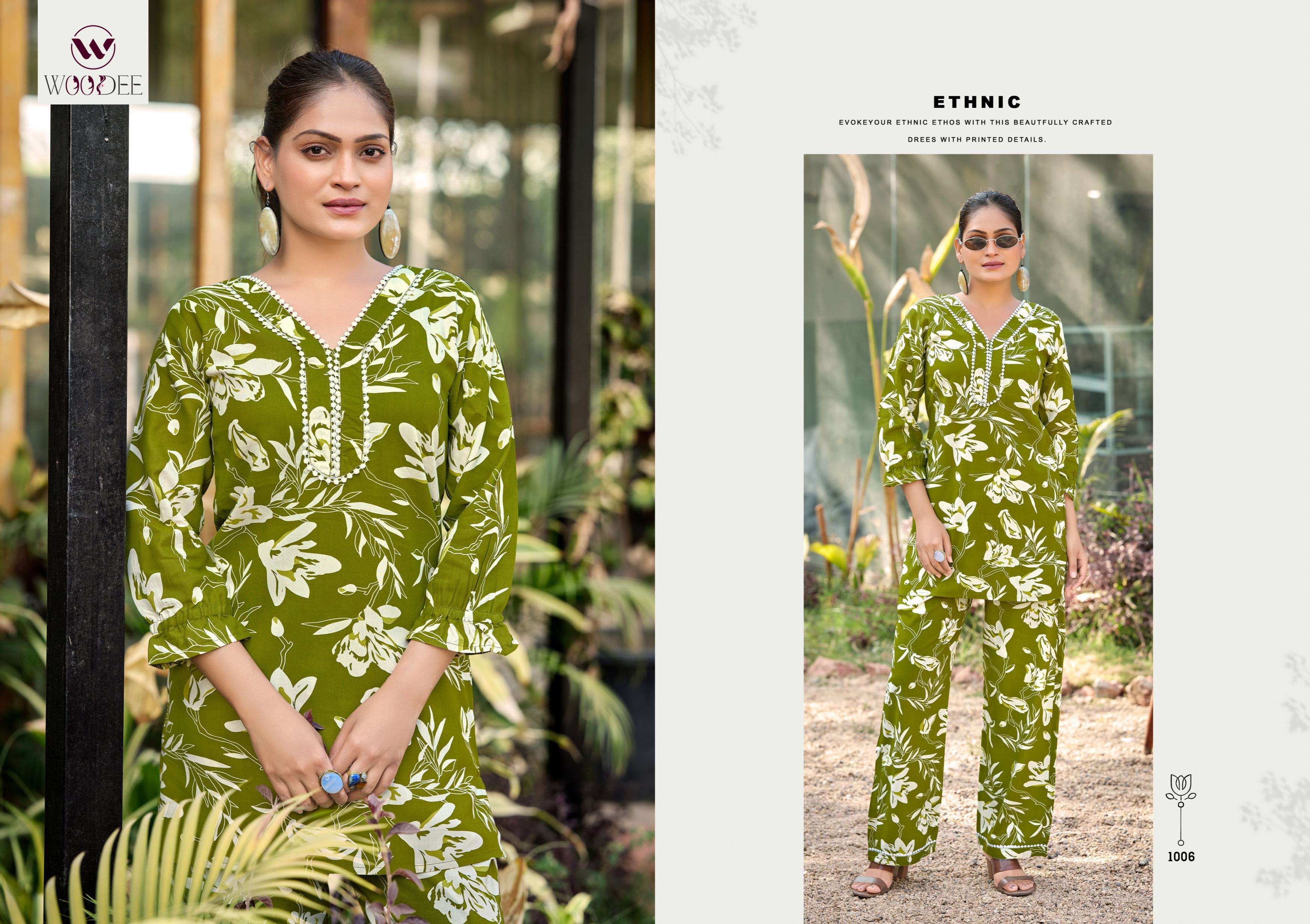 WOODEE PIHU RAYON PRINT FANCY SUMMER WEAR LADIES CO-ORD SET
