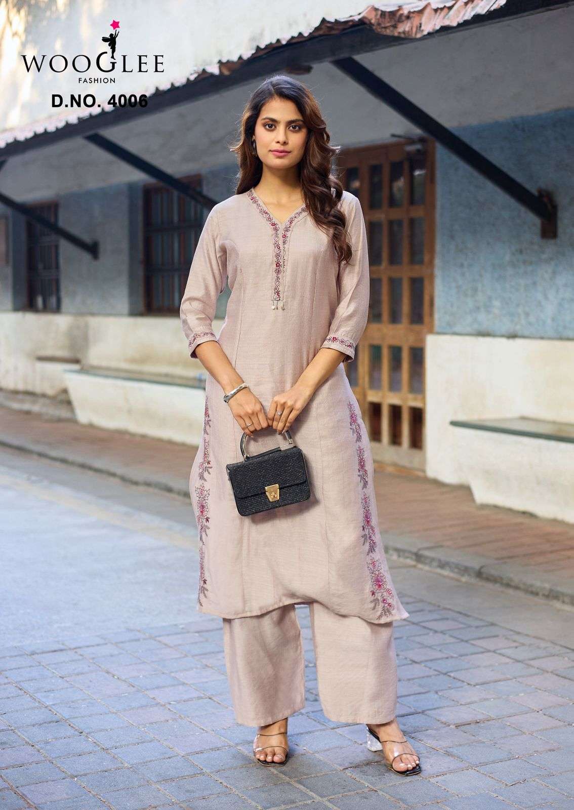 WOOGLEE RAHIMA VISCOSE FANCY WORKS LADIES KURTI WITH BOTTOM PAIR 