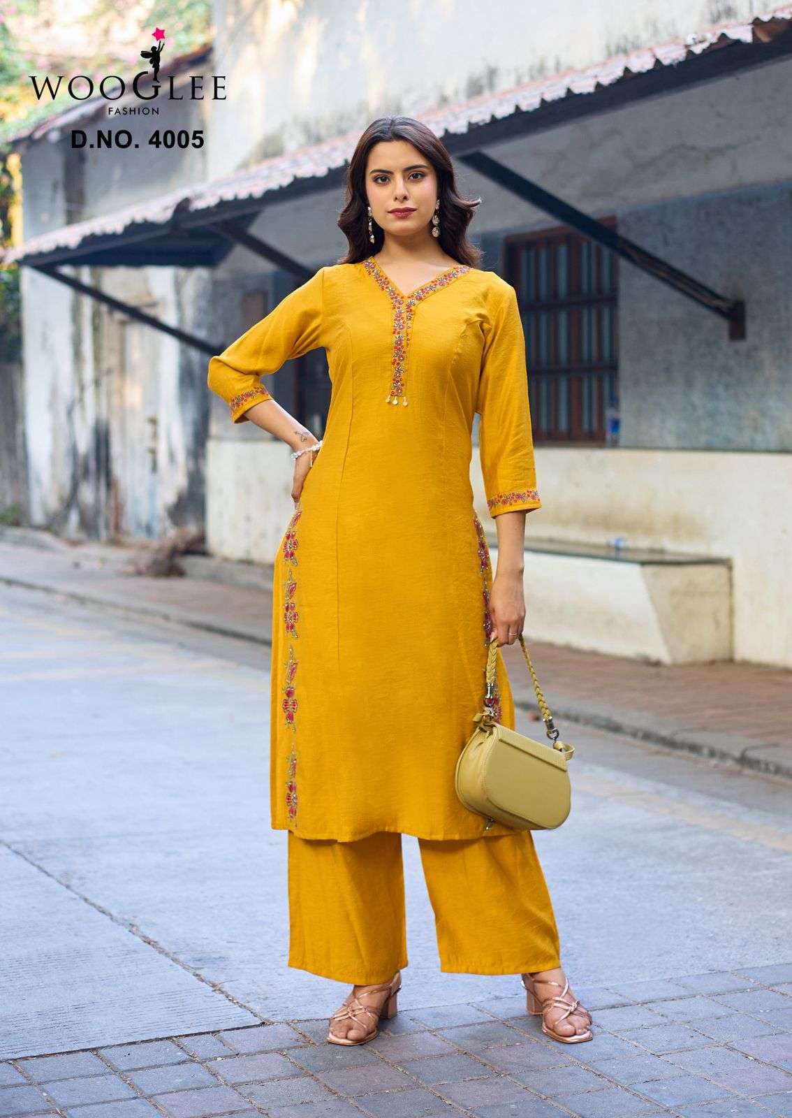 WOOGLEE RAHIMA VISCOSE FANCY WORKS LADIES KURTI WITH BOTTOM PAIR 