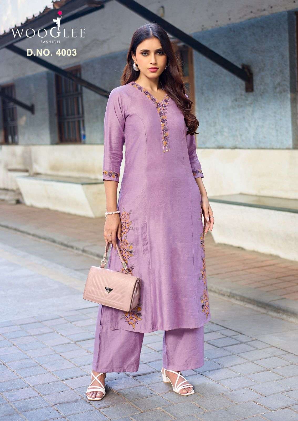 WOOGLEE RAHIMA VISCOSE FANCY WORKS LADIES KURTI WITH BOTTOM PAIR 