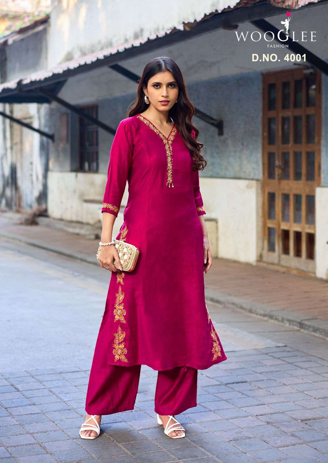 WOOGLEE RAHIMA VISCOSE FANCY WORKS LADIES KURTI WITH BOTTOM PAIR 