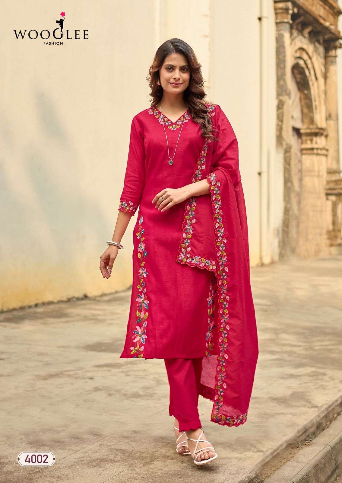WOOGLEE RUDRIKA VISCOSE FANCY DESIGNER WORK LADIES 3PCS SET COLLECTION 