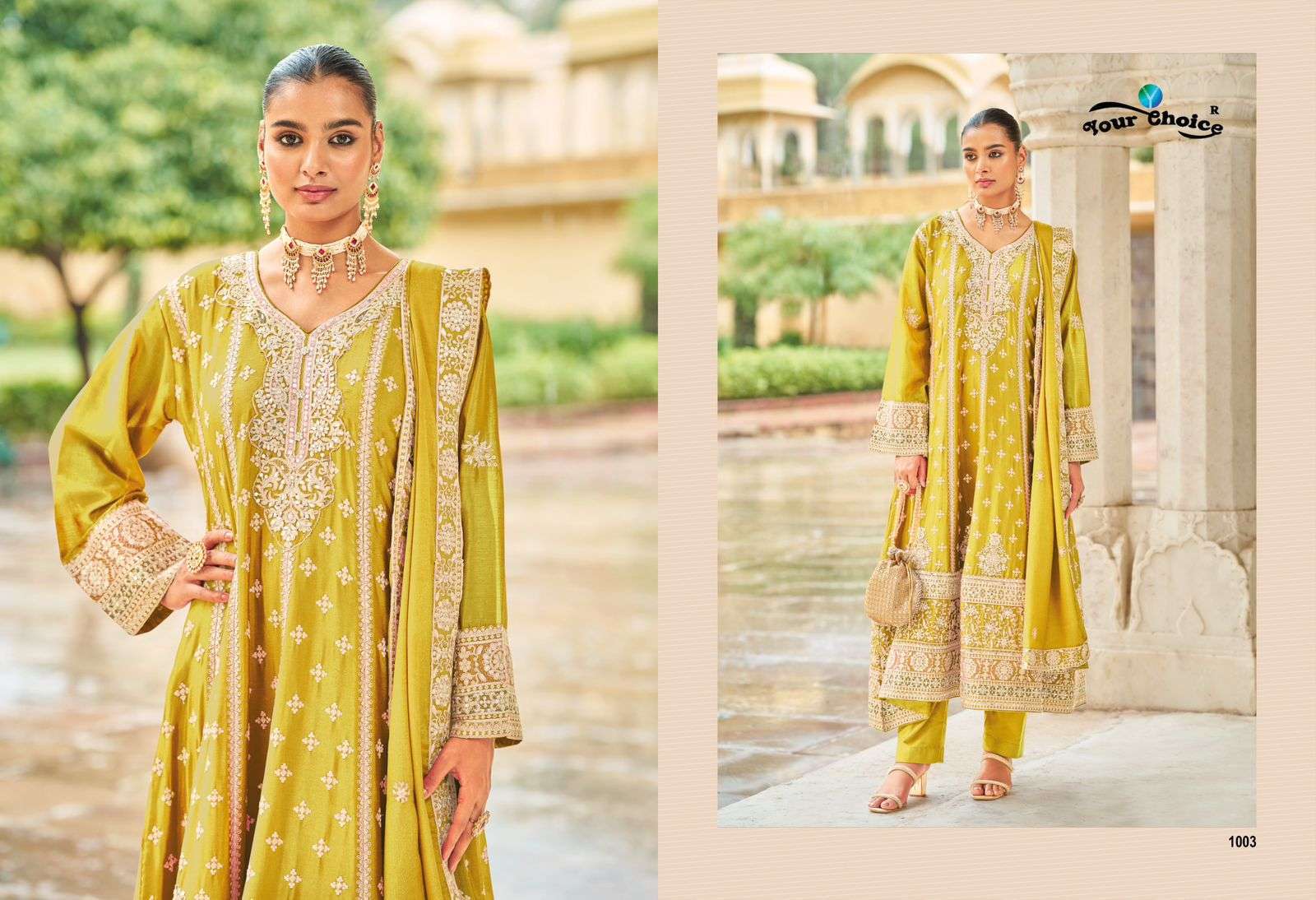 YOUR CHOICE KRONIS HEAVY EMBROIDERY DESIGNER WEDDING WEAR LADIES SUITS 