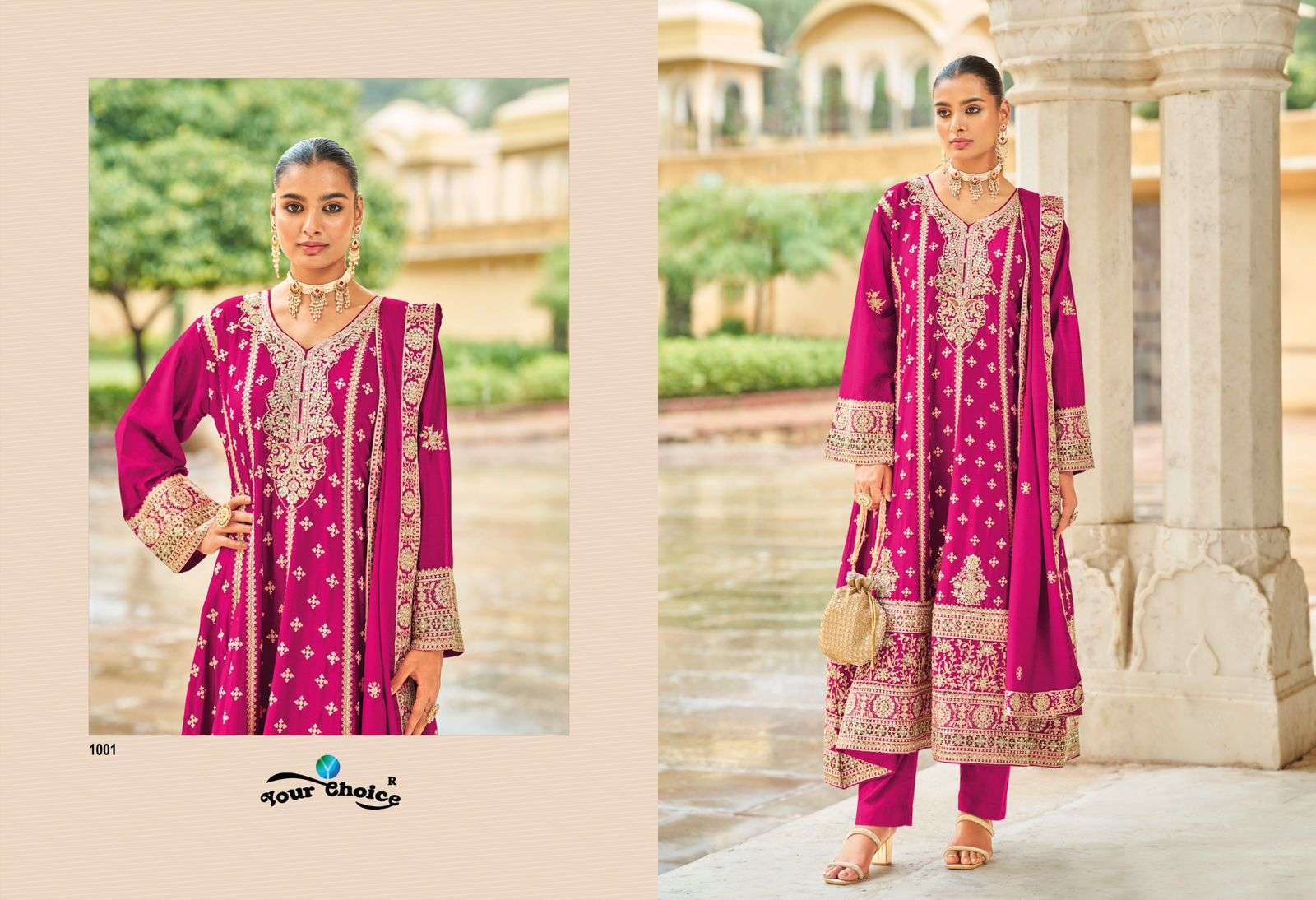 YOUR CHOICE KRONIS HEAVY EMBROIDERY DESIGNER WEDDING WEAR LADIES SUITS 