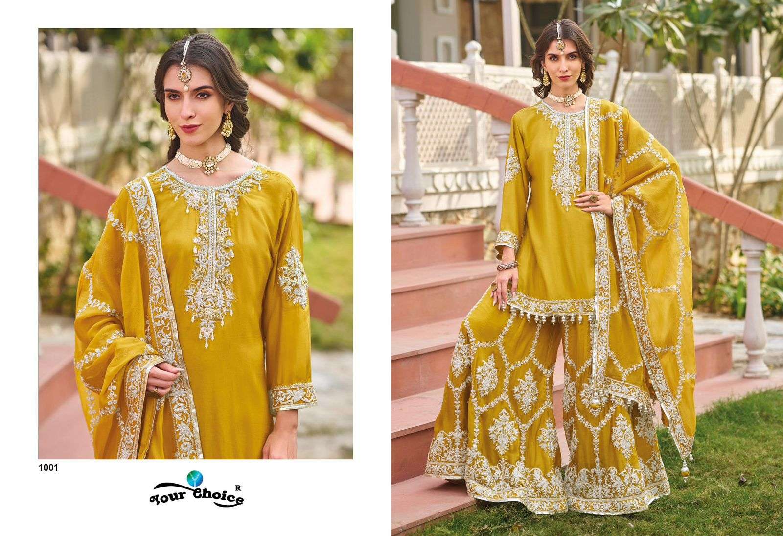 YOUR CHOICE SAHIBA HEAVY EMBROIDERED READY MADE SHARARA SUIT