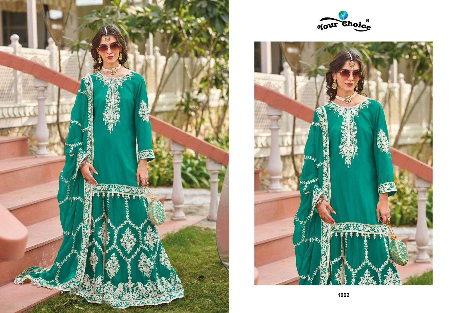YOUR CHOICE SAHIBA HEAVY EMBROIDERED READY MADE SHARARA SUIT