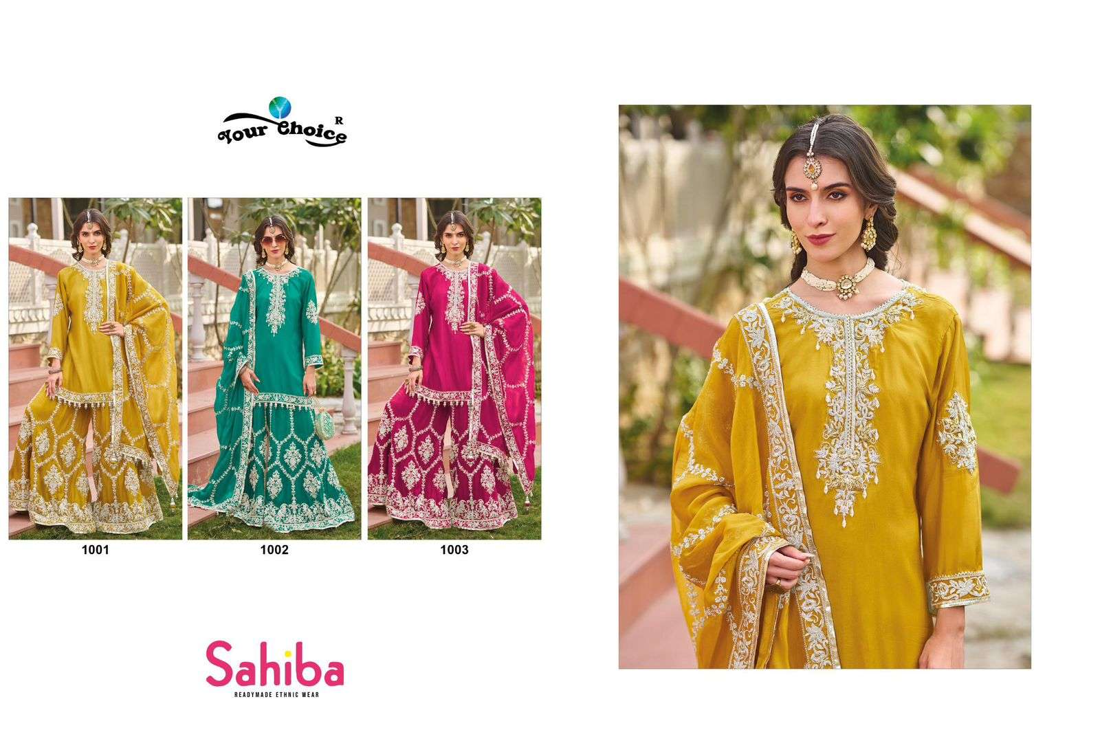 YOUR CHOICE SAHIBA HEAVY EMBROIDERED READY MADE SHARARA SUIT
