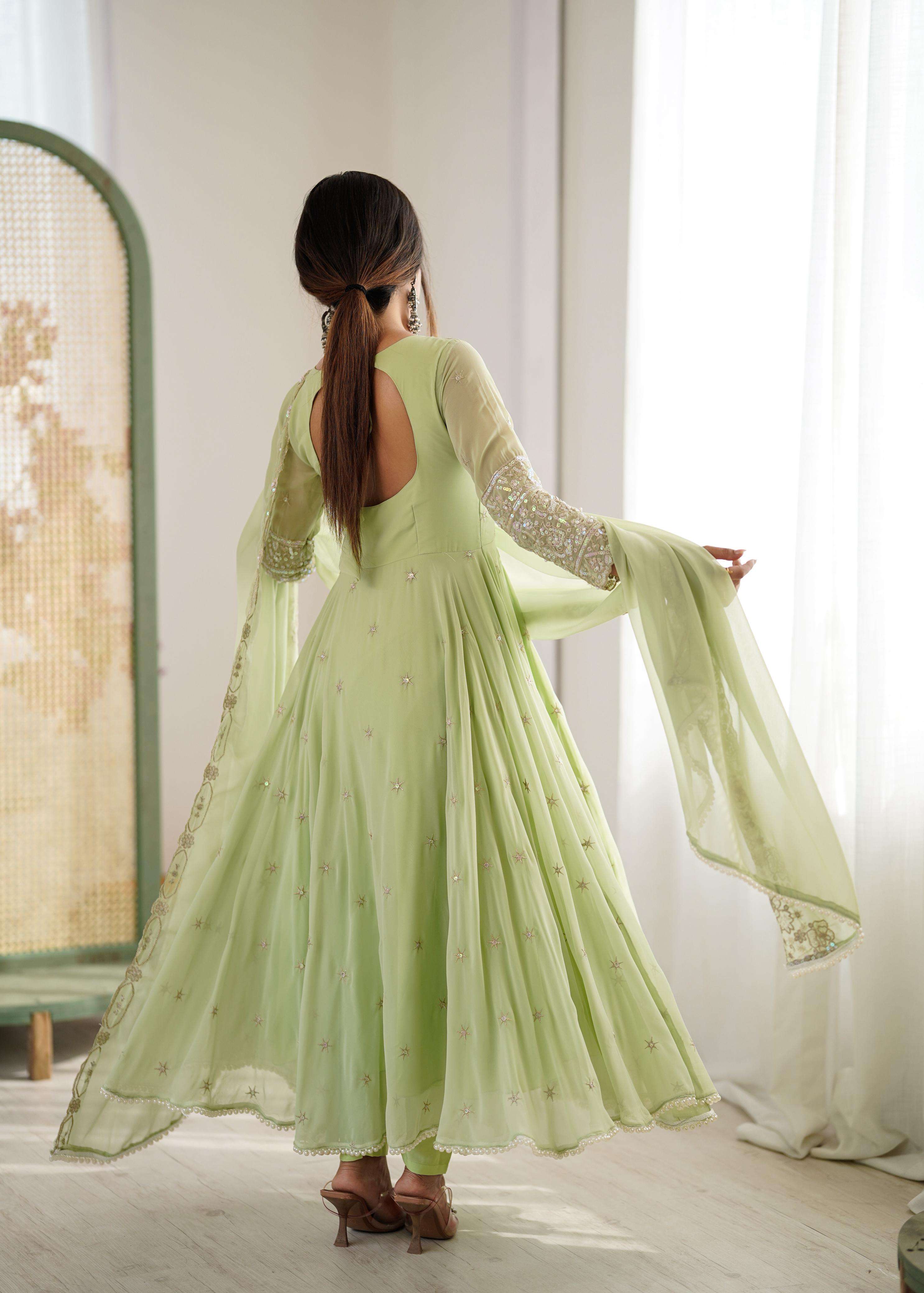 ZF 5012 GEORGETTE DESIGNER PARTY WEAR ANARKALI GOWN DRESS
