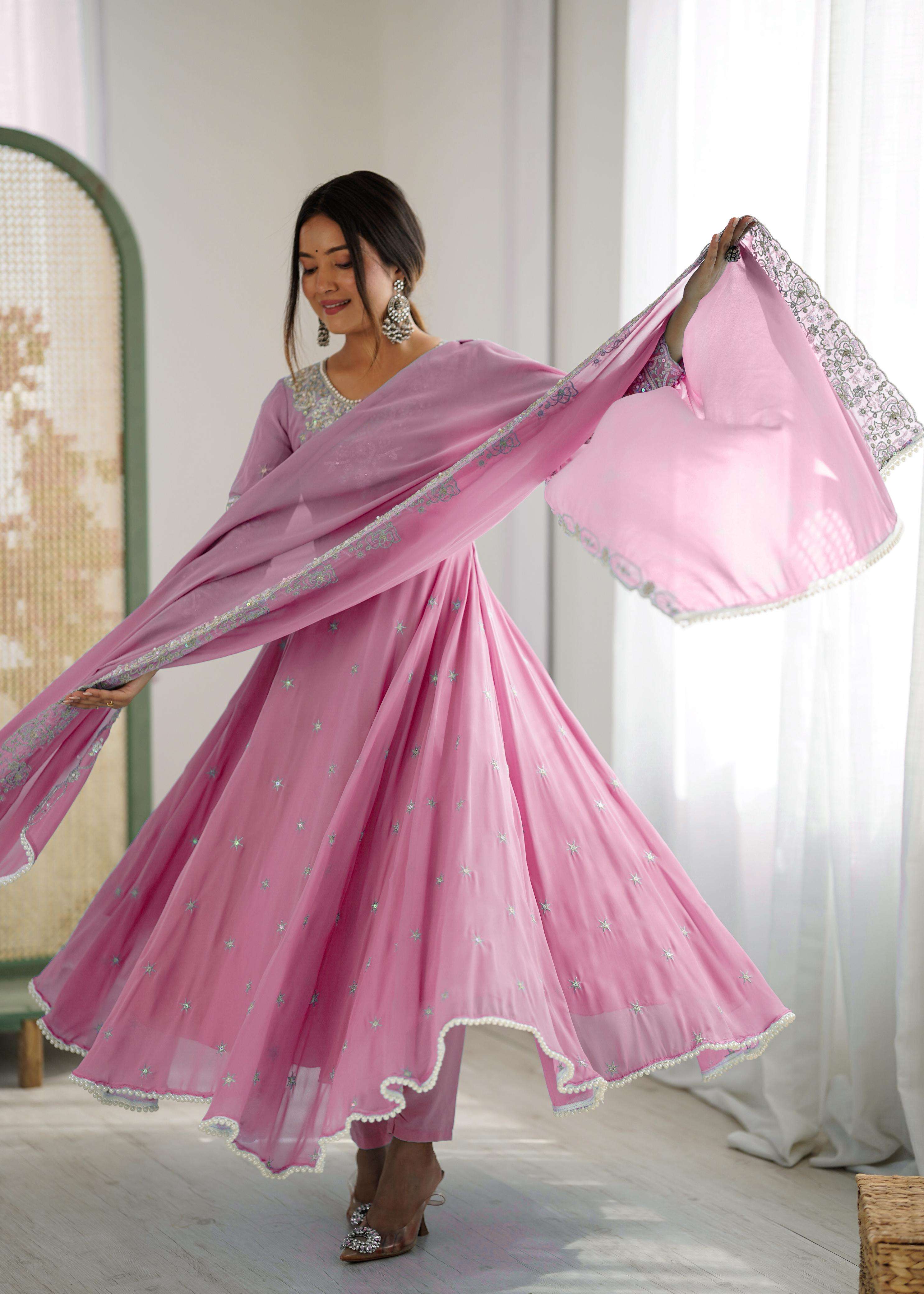 ZF 5012 GEORGETTE DESIGNER PARTY WEAR ANARKALI GOWN DRESS