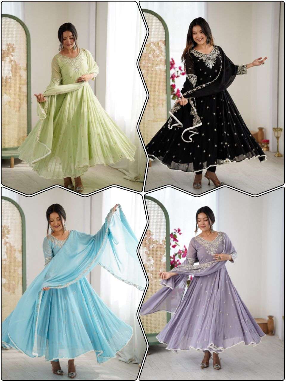 ZF 5012 GEORGETTE DESIGNER PARTY WEAR ANARKALI GOWN DRESS