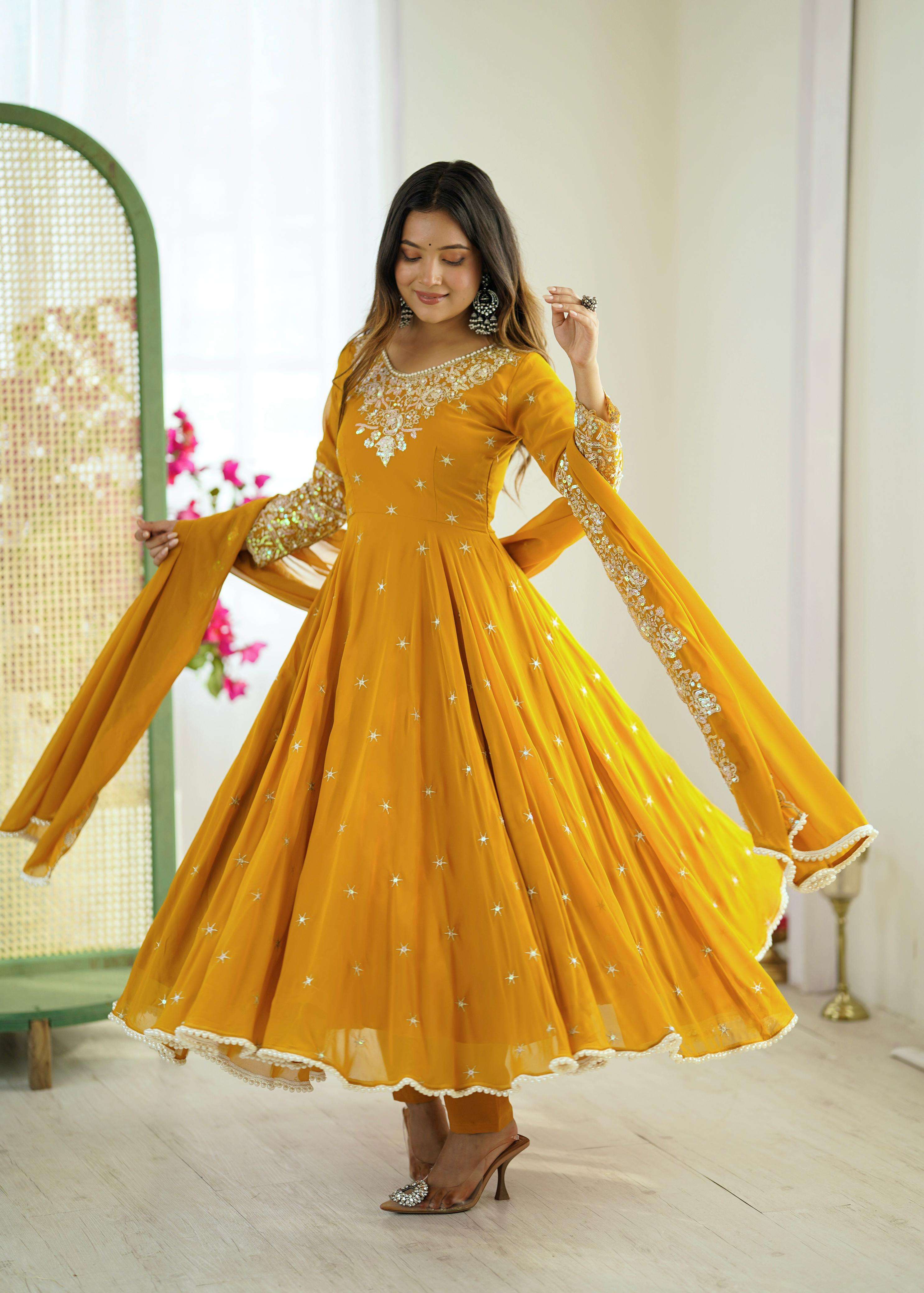 ZF 5012 GEORGETTE DESIGNER PARTY WEAR ANARKALI GOWN DRESS