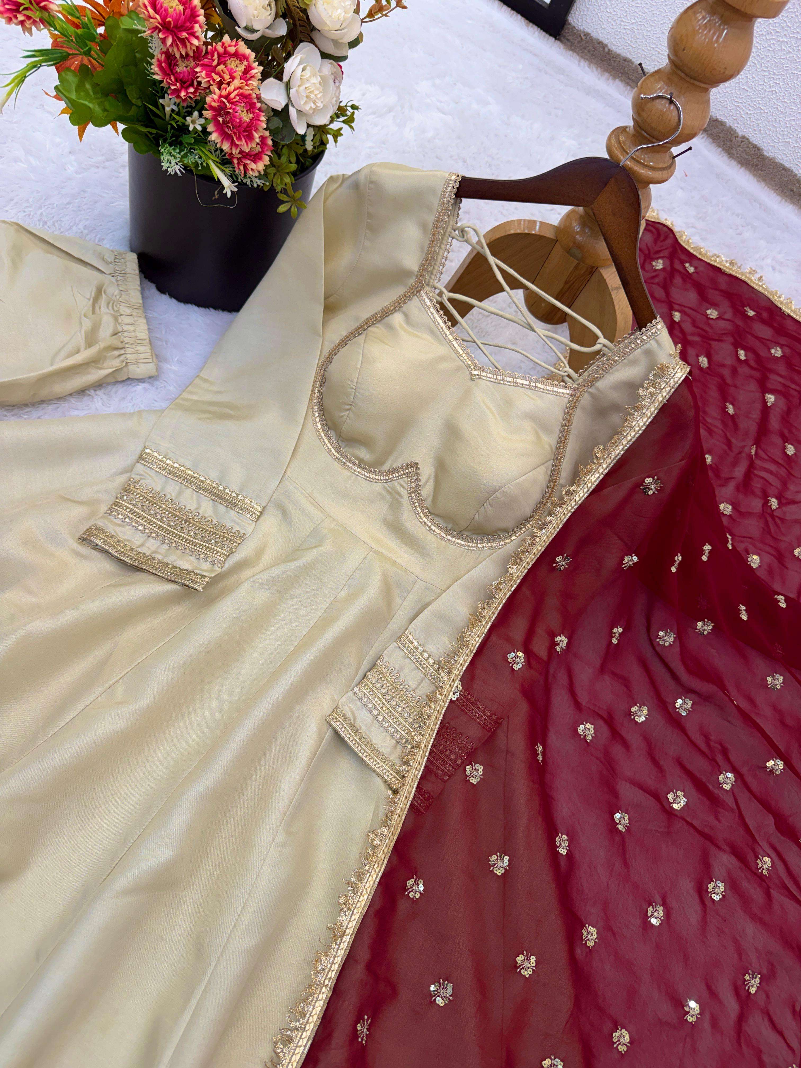ZF 5017 COSMOS FABRIC DESIGNER PARTY WEAR GOWN BOTTOM AND DUPATTA SET