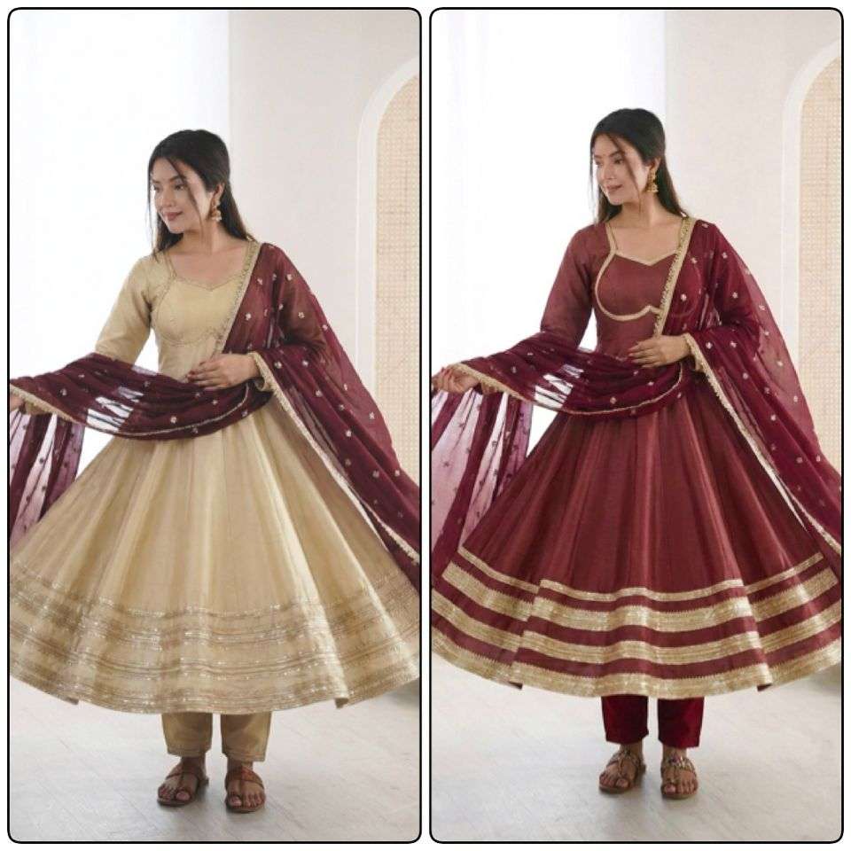 ZF 5017 COSMOS FABRIC DESIGNER PARTY WEAR GOWN BOTTOM AND DUPATTA SET
