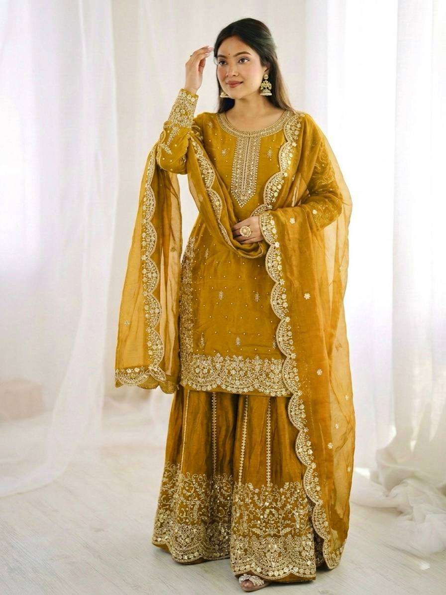 ZSR 3167 SILK SEQUENCE EMBROIDERY DESIGNER WORK FESTIVE WEAR LADIES SUITS 