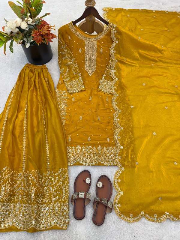 ZSR 3167 SILK SEQUENCE EMBROIDERY DESIGNER WORK FESTIVE WEAR LADIES SUITS 