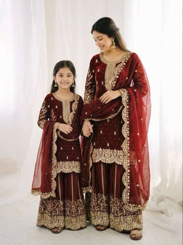 ZSR 3169 HEAVY FESTIVE WEAR KIDS AND WOMENS WEAR SUIT COLLECTION 