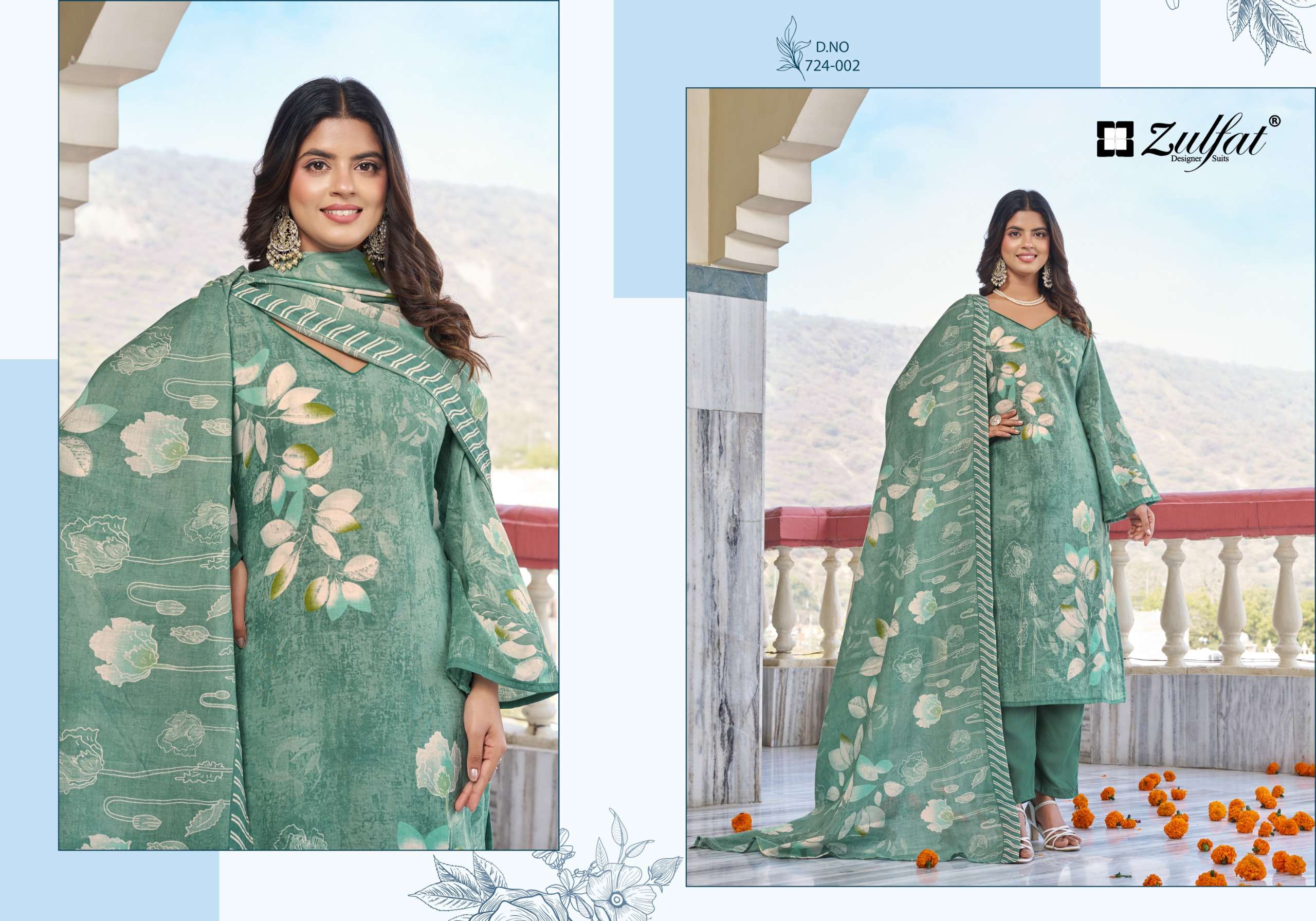 ZULFAT DESIGNER SUITS FARIDA COTTON DIGITAL PRINTS SALWAR SUIT
