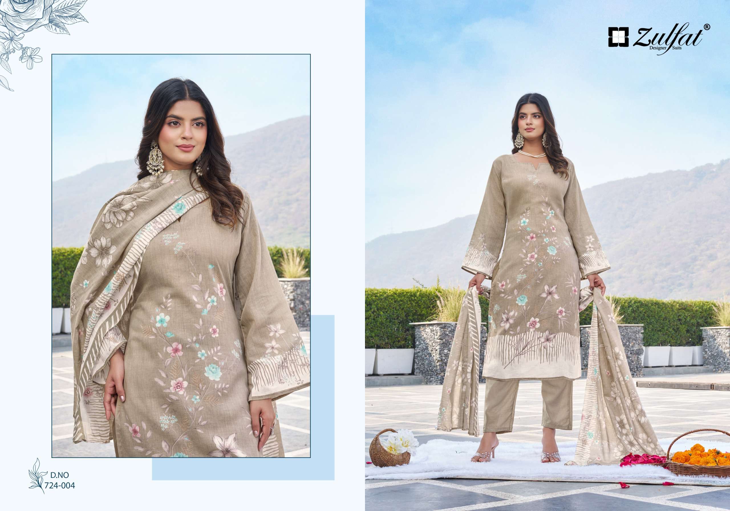 ZULFAT DESIGNER SUITS FARIDA COTTON DIGITAL PRINTS SALWAR SUIT