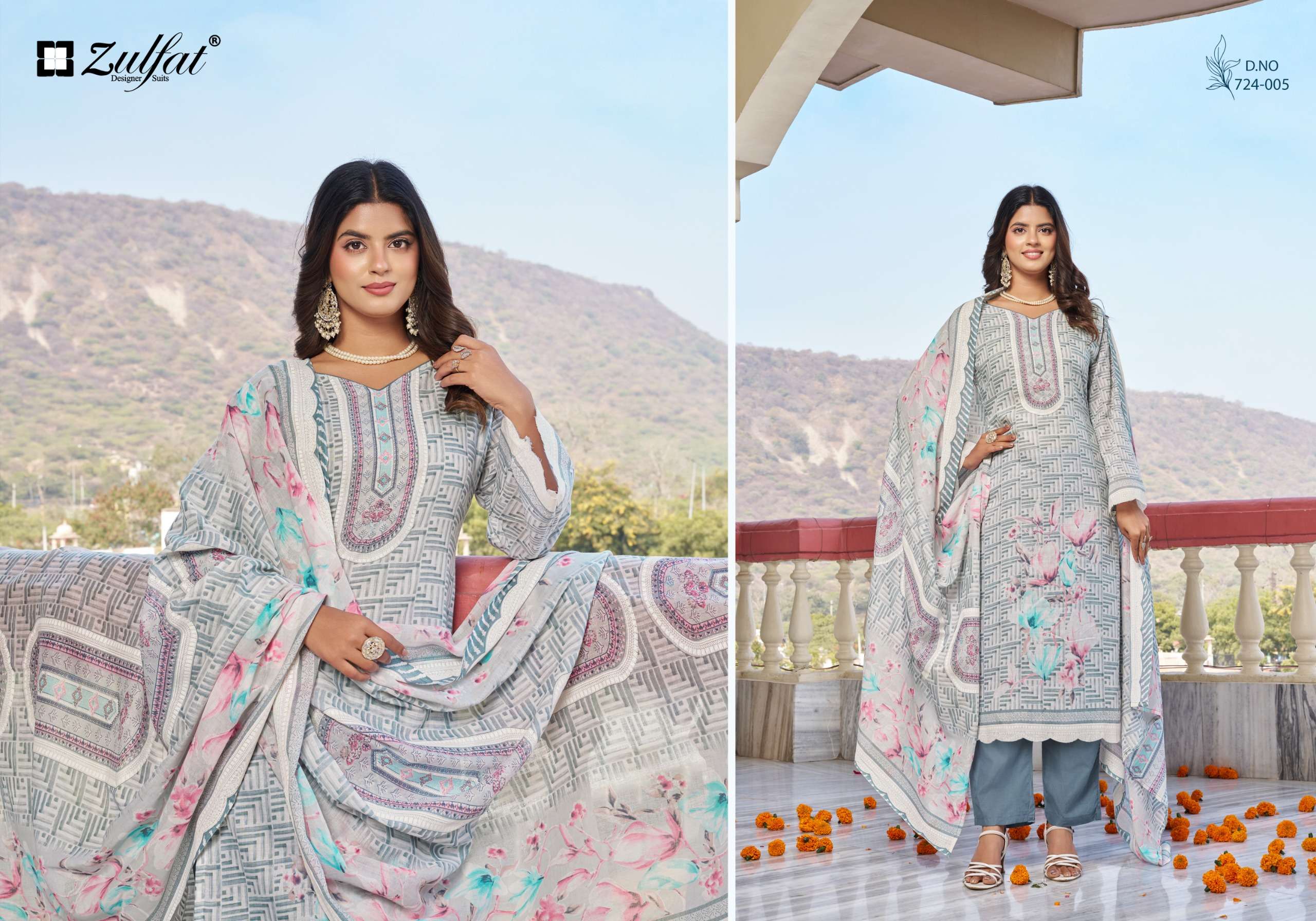 ZULFAT DESIGNER SUITS FARIDA COTTON DIGITAL PRINTS SALWAR SUIT