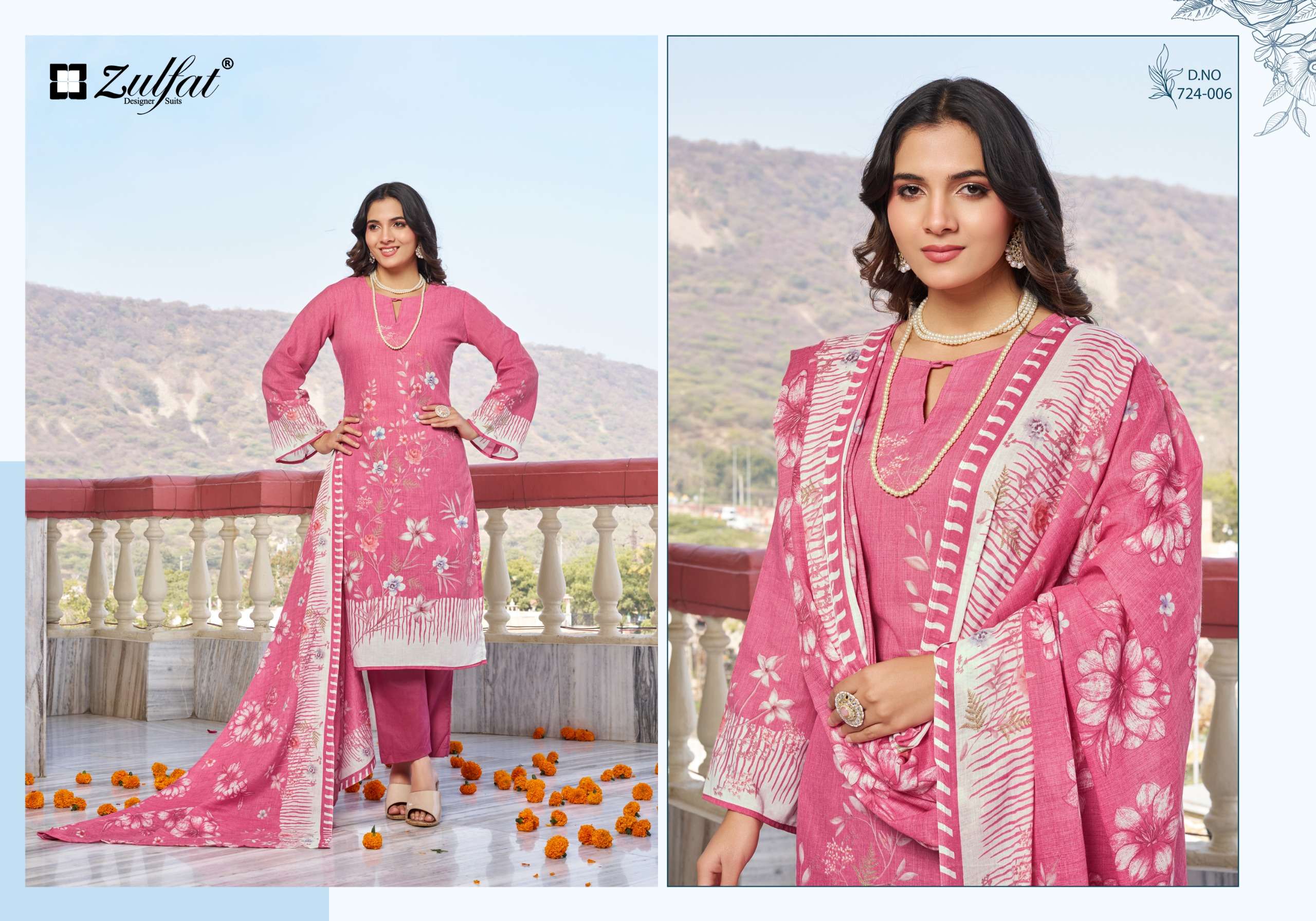 ZULFAT DESIGNER SUITS FARIDA COTTON DIGITAL PRINTS SALWAR SUIT