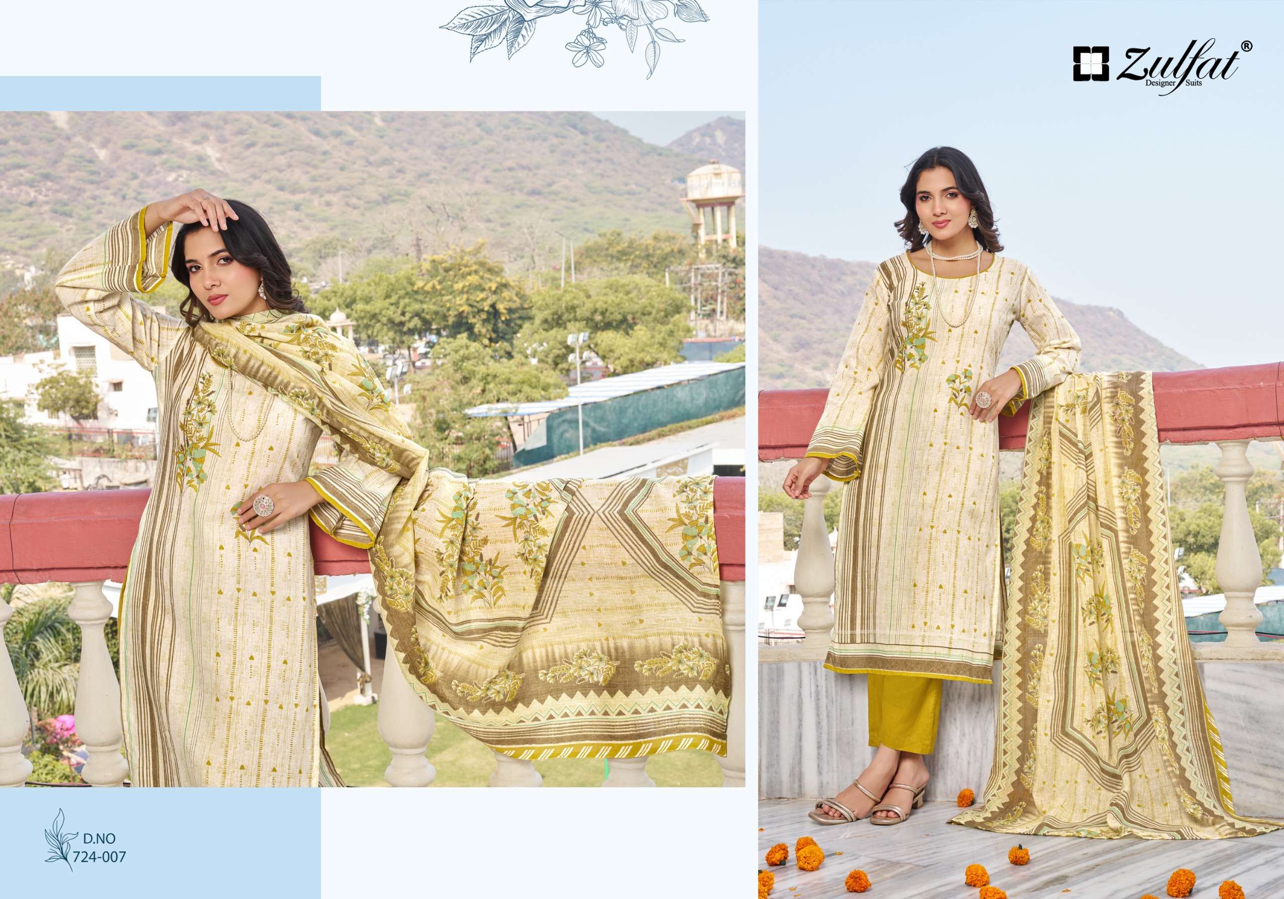 ZULFAT DESIGNER SUITS FARIDA COTTON DIGITAL PRINTS SALWAR SUIT