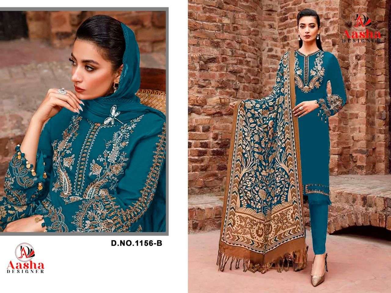 AASHA DESIGNER DESIGN NO - 1156 ABC HEAVY RAYON SELF EMBROIDERED PAKISTANI SUIT