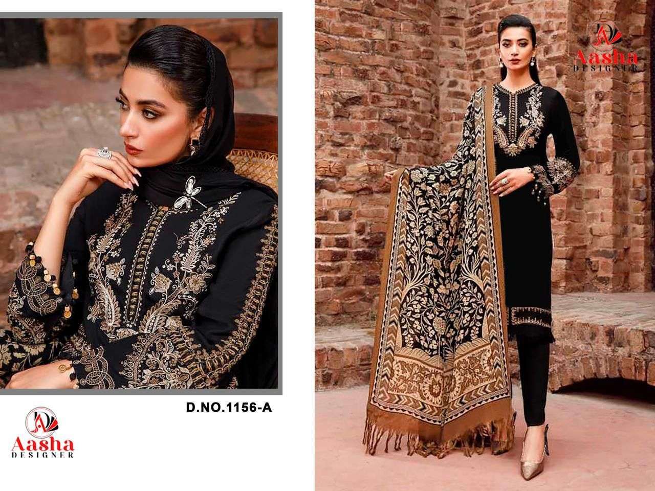 AASHA DESIGNER DESIGN NO - 1156 ABC HEAVY RAYON SELF EMBROIDERED PAKISTANI SUIT